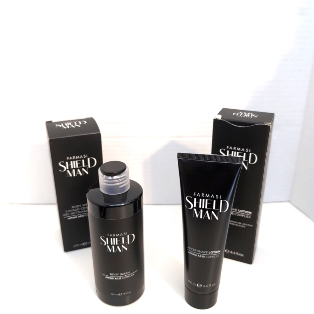Farmasi Shield‎ Man Body Wash & After Shave Lotion Anono Acid Complex Brand New